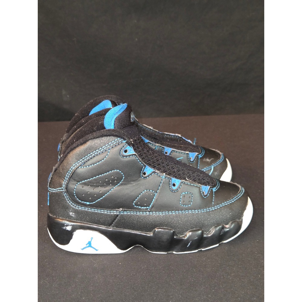 Air Jordan 9 Retro Black Blue Toddler Basketball Sneakers Shoes Size‎ 9C - Picture 7 of 10